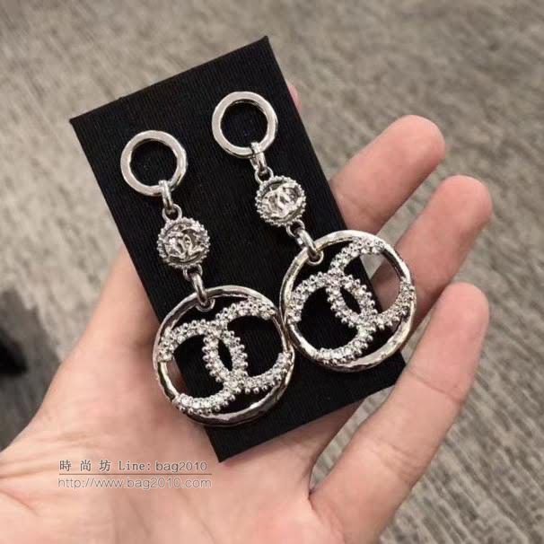 chanel耳環 新款圓環 齒輪 原單純銀針 香奈兒耳釘耳環  gzsc1415